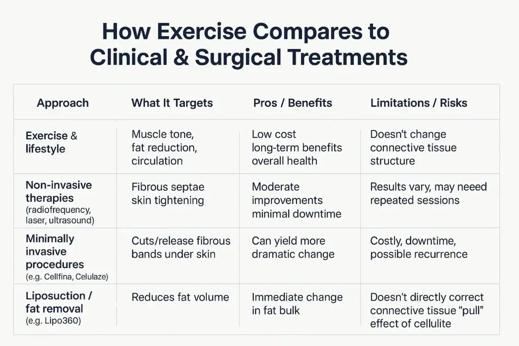 Sculpting Your Bum: Can Toning Exercises Really Reduce Cellulite? 2 How exercise compares to treatments from Lipo 360 Thurrock Park